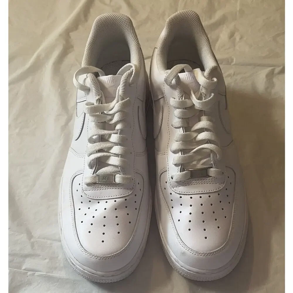 Nike Air Force 1 '07 Low Triple White Sneakers CW2288-111 Men White Leather 10.5 - Picture 3 of 10